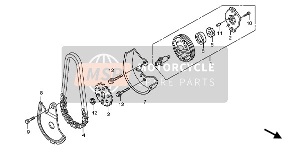 Honda FES125 2005 OIL PUMP for a 2005 Honda FES125